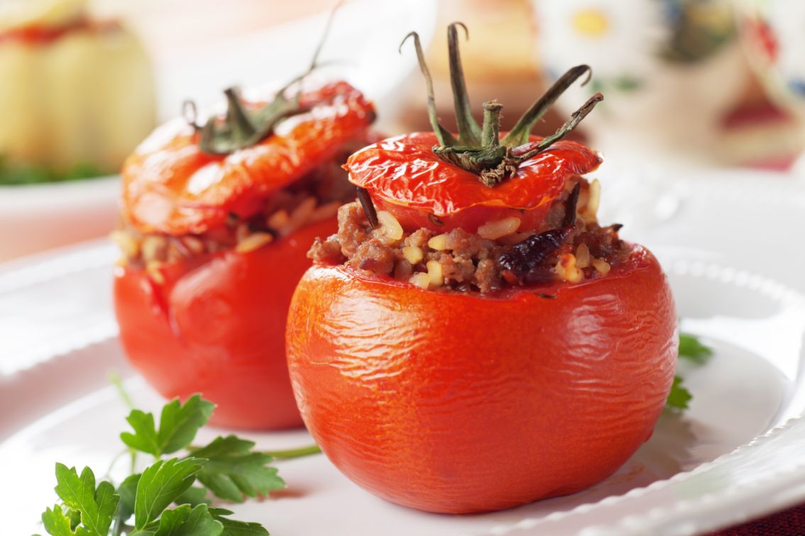 Recetas de Navidad - tomates rellenos de arroz