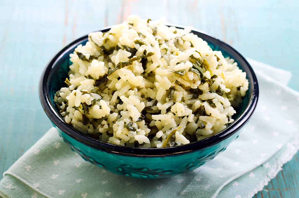 Arroz con espinacas