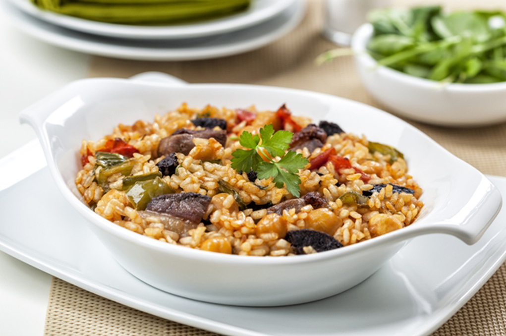 Arroz gourmet con pato