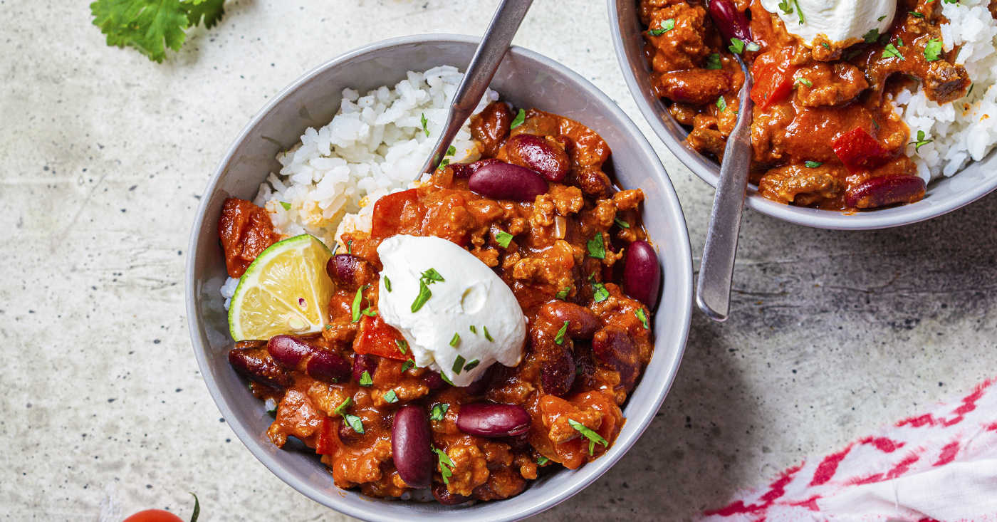 Chili con carne y arroz