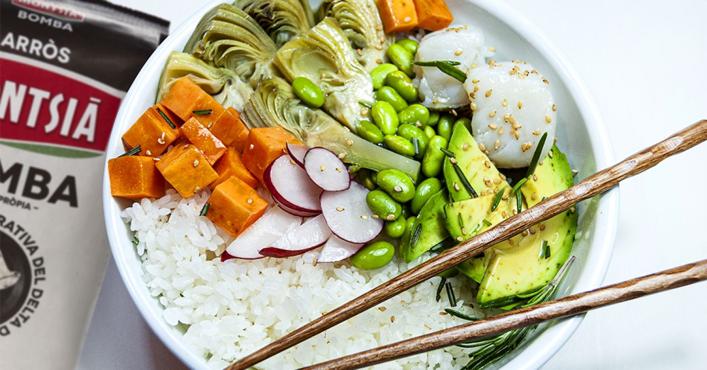 Delta Poké Bowl con bacalao y castañas