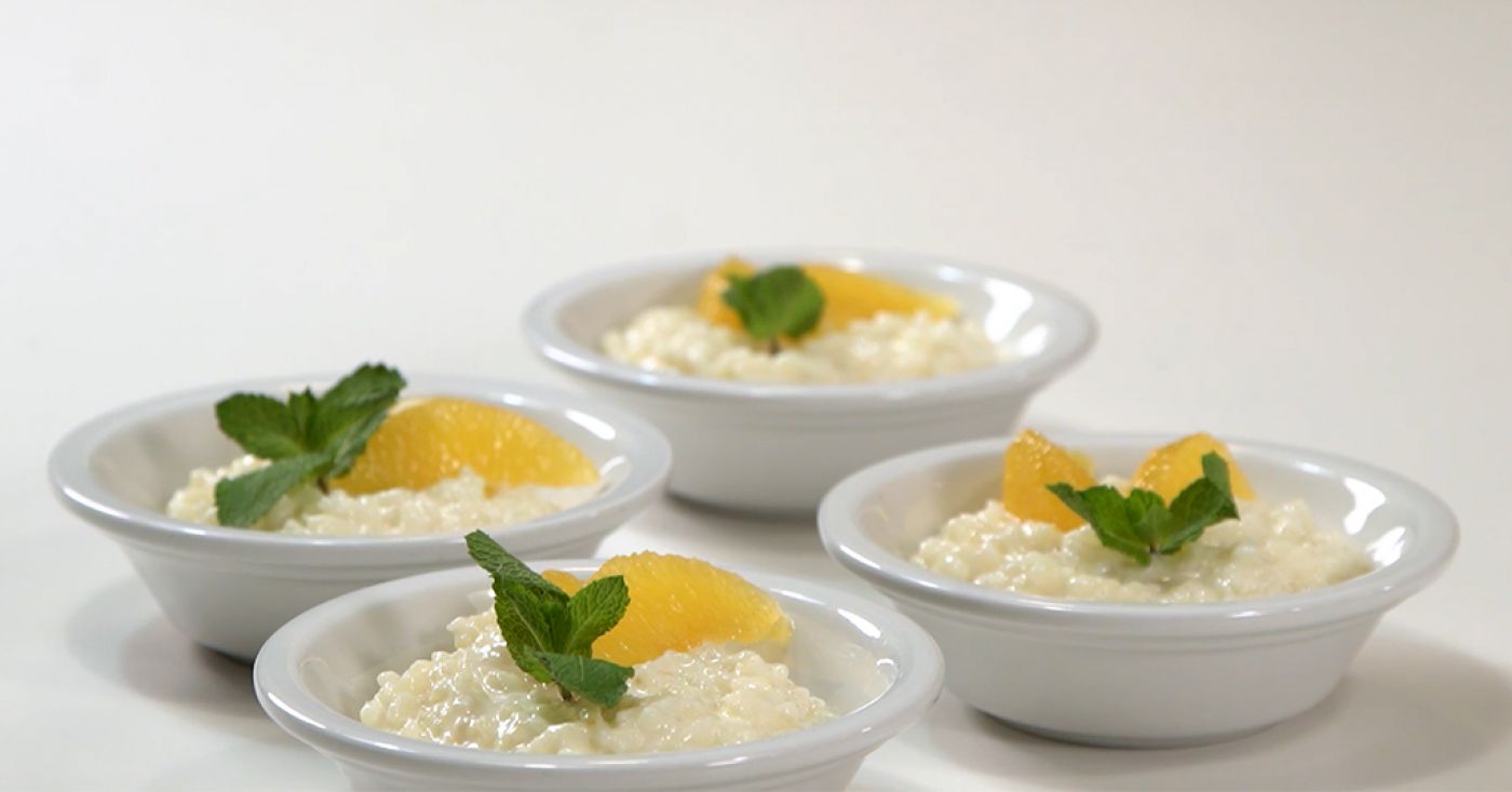 Dulce de arroz a la naranja