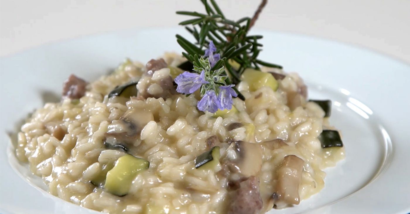 Risotto de bolets amb salsitxa